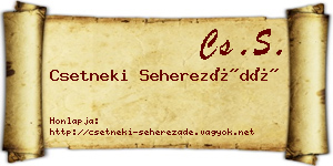 Csetneki Seherezádé névjegykártya